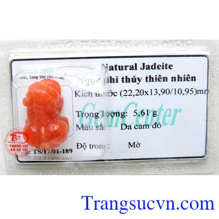 Tỳ Hưu Ngọc Phỉ Thúy da cam đỏ đẹp