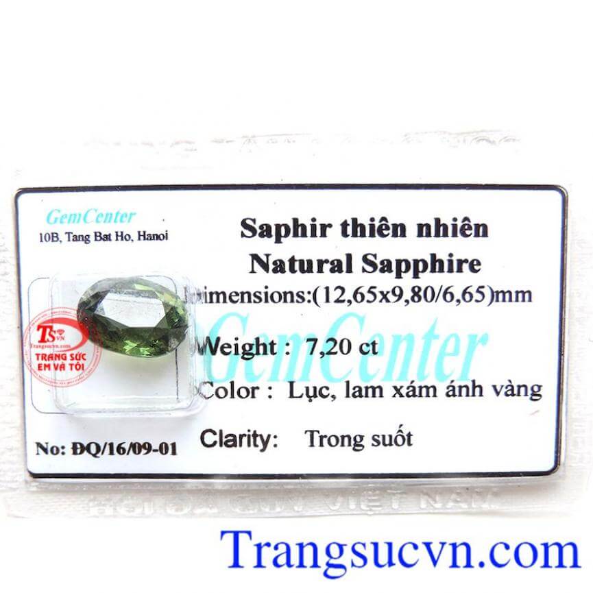 Saphire Thiên Nhiên ép vỉ có giấy kiểm định