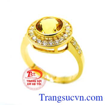 Nhẫn nữ mệnh kim vàng 14k Citrine