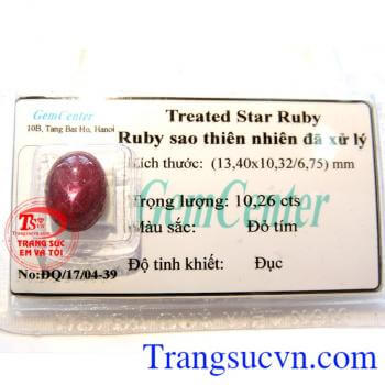 Ruby sao Thiên Nhiên ép vỉ đã xử lý