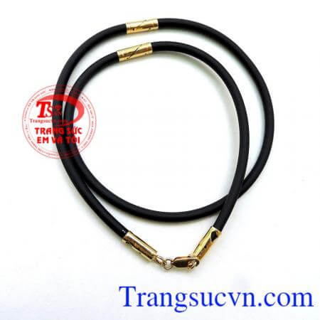 Dây cao su đeo cổ bọc vàng nam