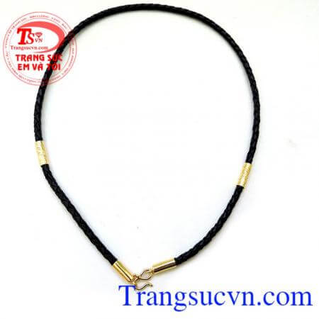 Dây da bọc vàng chạm rồng 2 đốt và 2 đốt trơn