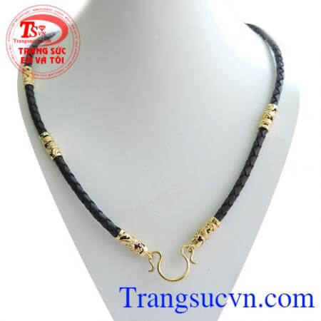 Dây da bọc vàng,dây da bên bọc vàng rồng nổi tinh tế phù hợp làm món quà dành cho nam