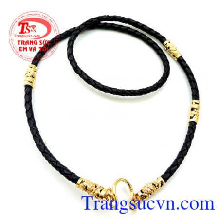 Dây da bọc vàng rồng 5 đốt