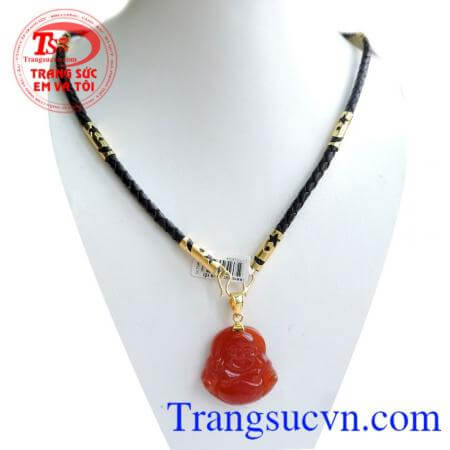 Bộ trang sức Mã não sức khỏe, đeo may mắn, dây chuyền bọc vàng