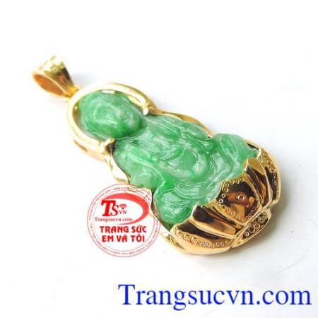 Mặt phật bọc vàng kết hợp cùng dây da bọc vàng, dây cao su bọc vàng và dây chuyền vàng dùng đeo cổ