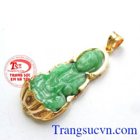 Mặt phật ngọc jadeite vàng 14k