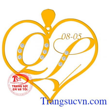 Mặt chữ Q Lồng L chữ Q lồng L bằng vàng 18k đảm bảo chất lượng uy tín