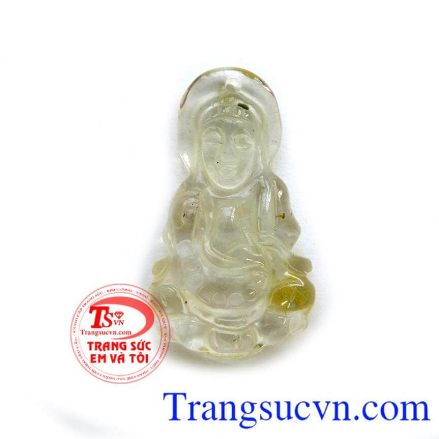 Phật Quan Âm Thạch Anh Tóc Vàng 