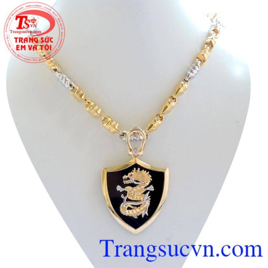 Bộ dây chuyền vàng mặt rồng nam