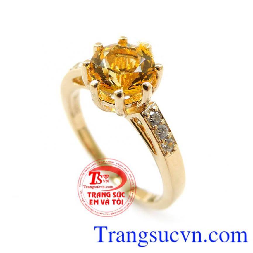 Nhẫn nữ vàng citrine