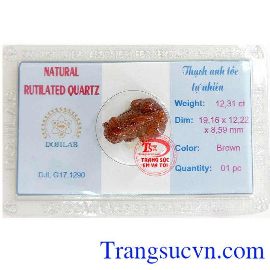 Tỳ hưu thạch anh tóc thiên nhiên nâu