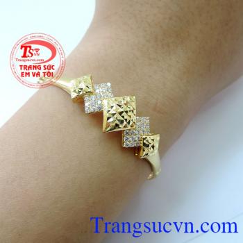 Vòng tay vương miện quyền quý,Vòng tay vàng tây 10k sản xuất. 