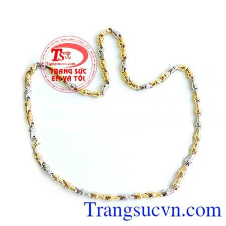 Dây chuyền nam italy vàng hai màu, sang trọng và sáng bóng