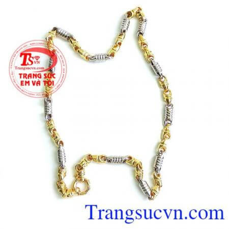 Dây chuyền Vàng Uy Lực Chất lượng vàng đảm bảo thiết kế tinh tế hai màu vàng màu vàng trắng