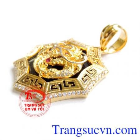 Mặt dây chuyền nam chạm khắc bọc vàng 10k sáng bóng đảm bảo chất lượng hợp thời trang, sang trọng và phong thủy