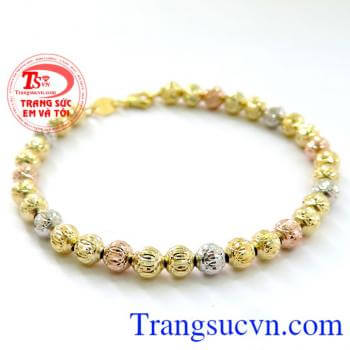 Lắc tay vàng tây 10k đơn giản mà sang trọng. Lắc bi vàng Italy điệu 10k