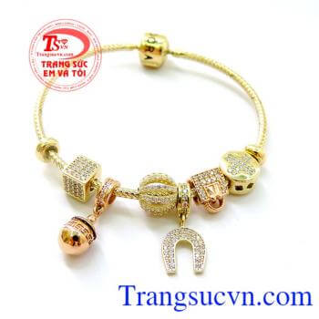 Lắc tay ổ khóa yêu thương, lắc tay vàng 10k nhập khẩu Italy nguyên chiếc. 