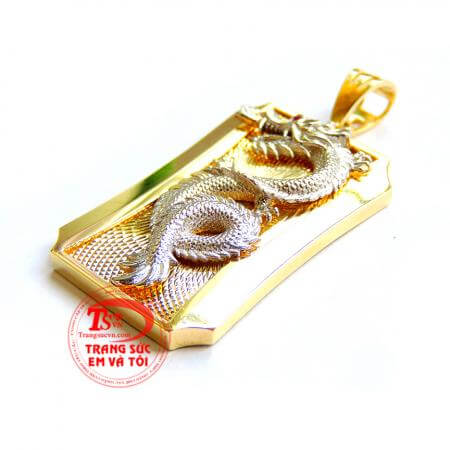 Mặt dây chuyền nam chạm khắc bọc vàng 10k sáng bóng đảm bảo chất lượng hợp thời trang, sang trọng và phong thủy