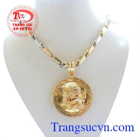 Mặt dây rồng vàng nổi 3D,Dây chuyền vàng italy nhập khẩu đem bền đẹp sáng bóng chất lượng đảm bảo