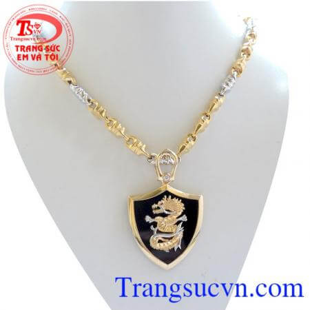 Mặt dây khiên rồng vàng 10k