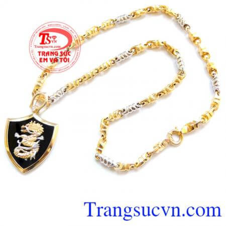 Mặt dây chuyền nam chạm khắc bọc vàng 10k sáng bóng đảm bảo chất lượng hợp thời trang, sang trọng và phong thủy