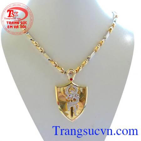 Bộ MẶt dây chuyển bạch xà bảo vệ dành cho nam tuổi tỵ
