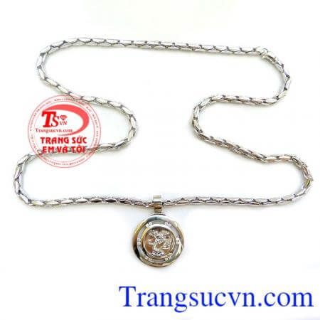 Mặt dây chuyền rồng vàng trắng