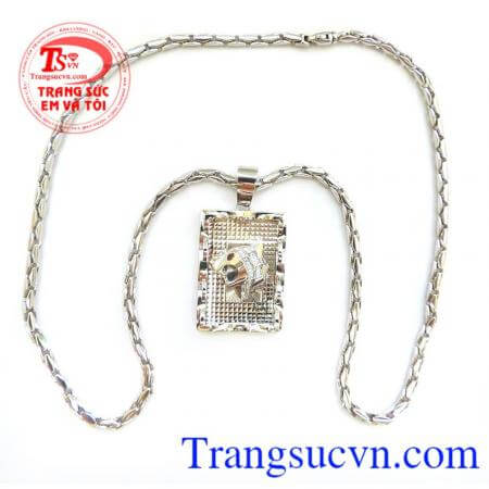 Bộ Mặt dây chuyền báo vàng trắng