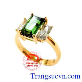 Nhẫn nữ Tourmaline xanh