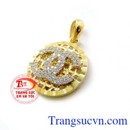 Mặt dây chuyền nữ đẹp, vàng 10k chuẩn chất lượng, bảo hành 6 tháng. Mặt dây chanel cách điệu