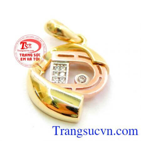 Mặt nữ chữ D đính đá vàng 10k chất lượng giao hàng trên toàn quốc.