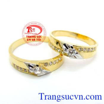 Cặp Nhẫn Cưới Uyên Ương vàng 10k chất lượng