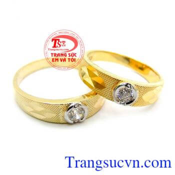 Cặp Nhẫn Cưới Hạnh Phúc Bền Lâu 10k chất lượng tốt