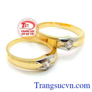 Nhẫn cưới vàng vàng tây đẹp sang trọng kinh tế cho đôi bạn trẻ