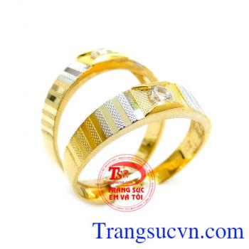 Nhẫn cưới vàng vàng tây đẹp sang trọng tinh tế cho đôi bạn trẻ