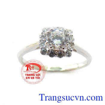 Nhẫn nữ vàng trắng dành cho phái đẹp phù hợp làm quà tặng sinh nhật hoặc trong các dịp ý nghĩa