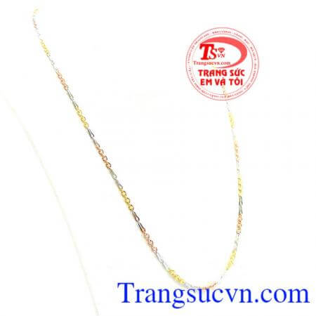 Dây 3 màu nhập Ý thời trang, dây chuyền vàng nhập khẩu Italy đẹp