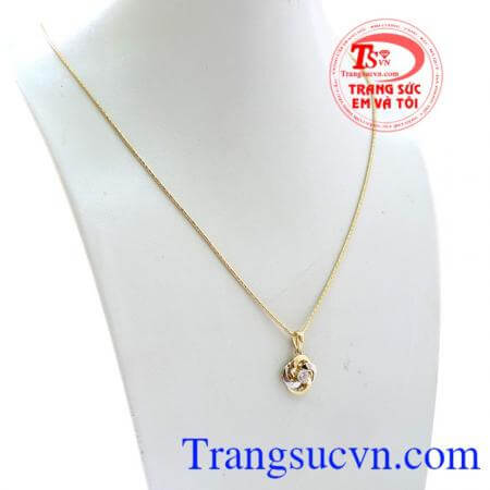 Bộ mặt dây hoa hồng vàng 10k, bảo hành 6 tháng uy tín.