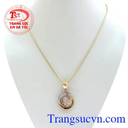 Bộ mặt dây 3 màu quyễn rũ, bộ mặt dây 10k sang trọng, đẹp rạng ngời cho phái nữ.