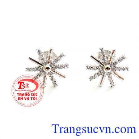 Hoa Tai Vàng Trắng Độc Đáo