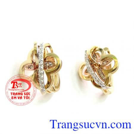 Bông Tai Vàng Tây Hoa Xinh 10k