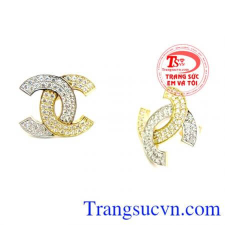 Hoa tai vàng tây giao hàng toàn quốc. Đôi Bông Tai Chanel Hàng Hiệu