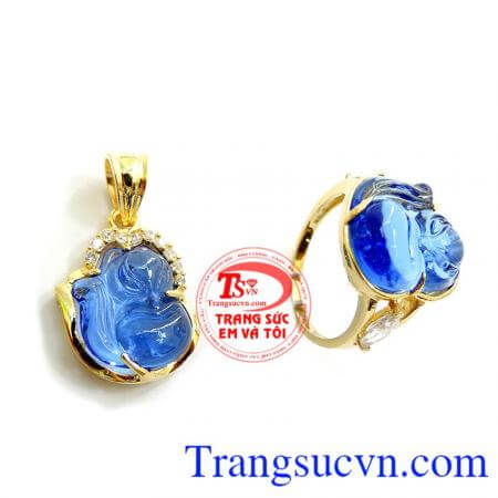 Bán Bộ Mặt Nhẫn Hồ Ly Đá Xanh chất lượng bền đẹp.