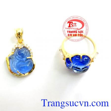 Bộ Mặt Nhẫn Hồ Ly Đá Xanh dành cho nữ Bộ Mặt Nhẫn Hồ Ly Đá Xanh bảo hành 6 tháng .