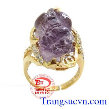 Nhẫn nữ tỳ hưu amethyst đẹp