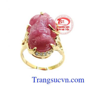 Nhẫn nữ ruby tỳ hưu thanh lịch