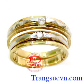 Nhẫn cưới vàng vàng tây đẹp sang trọng tinh tế cho đôi bạn trẻ
