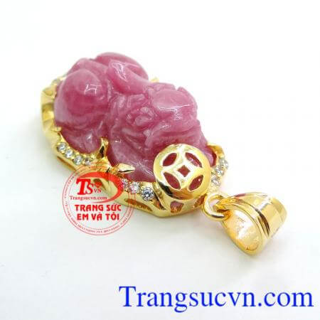 Mặt dây tỳ hưu bọc vàng