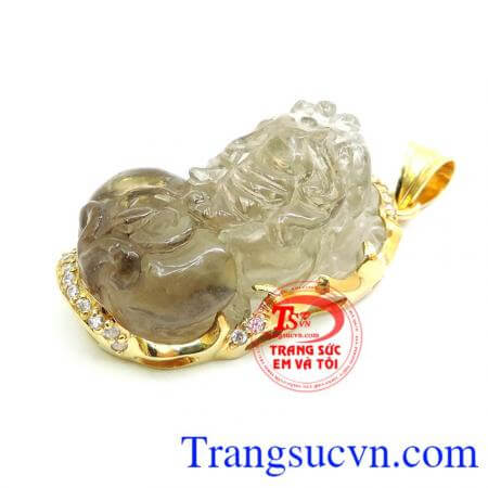 Tỳ hưu thạch anh khói mặt dây 